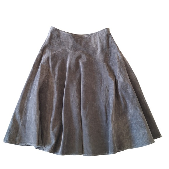 Jones New York Dresses & Skirts - Jones New York Gray A-Line leather suede Midi Skirt  size 8p
